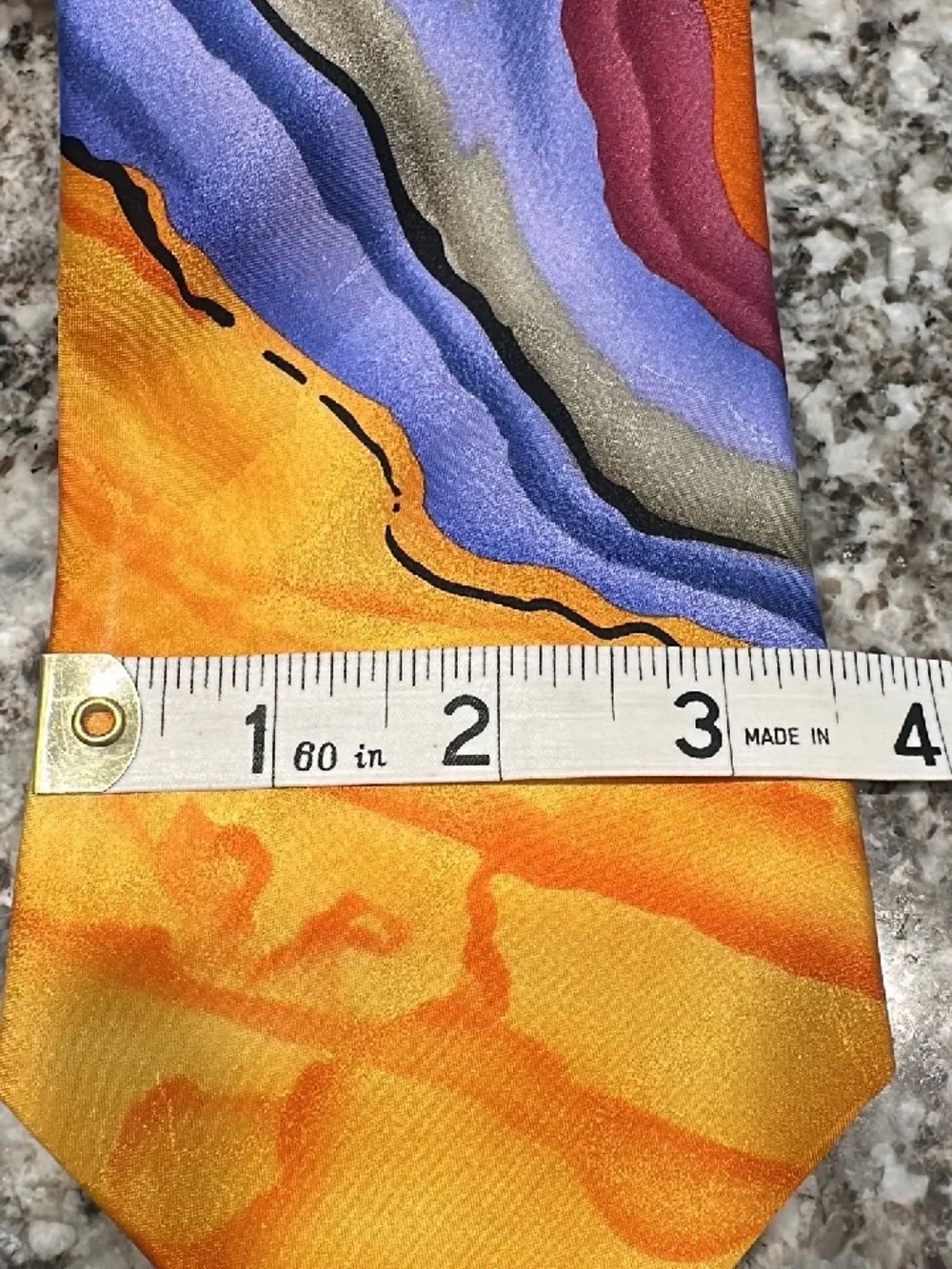 J. Garcia Liquid Torso Collection Fifty-Three Tie Yellow Blue Purple Green EUC